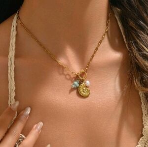 18k Gp Gold Beach Pendant Necklace